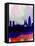 Barcelona Watercolor Skyline 2-NaxArt-Framed Stretched Canvas