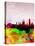 Barcelona Watercolor Skyline-NaxArt-Stretched Canvas