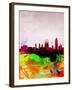 Barcelona Watercolor Skyline-NaxArt-Framed Art Print