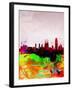 Barcelona Watercolor Skyline-NaxArt-Framed Art Print