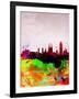 Barcelona Watercolor Skyline-NaxArt-Framed Art Print