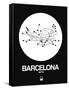 Barcelona White Subway Map-NaxArt-Framed Stretched Canvas