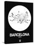 Barcelona White Subway Map-NaxArt-Stretched Canvas