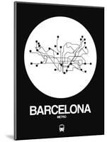 Barcelona White Subway Map-NaxArt-Mounted Art Print