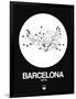 Barcelona White Subway Map-NaxArt-Framed Art Print