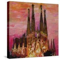 Barcelona with Sagrada Familia and Vanilla Sky-Markus Bleichner-Stretched Canvas