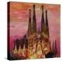 Barcelona with Sagrada Familia and Vanilla Sky-Markus Bleichner-Stretched Canvas