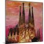 Barcelona with Sagrada Familia and Vanilla Sky-Markus Bleichner-Mounted Premium Giclee Print