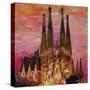 Barcelona with Sagrada Familia and Vanilla Sky-Markus Bleichner-Stretched Canvas