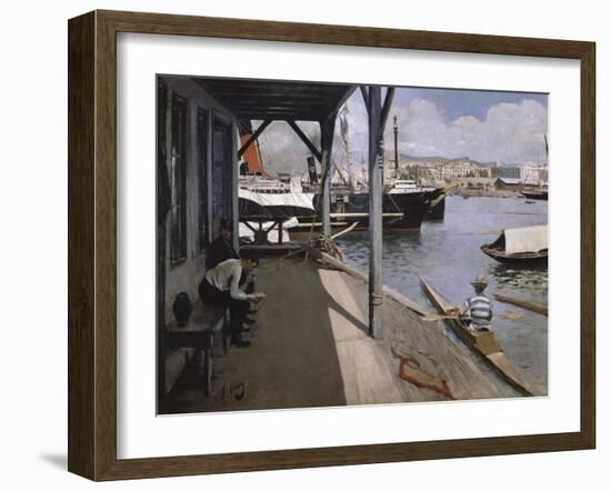 Barcelona Yacht Club-Ramon Casas i Carbo-Framed Art Print