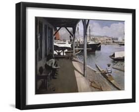 Barcelona Yacht Club-Ramon Casas i Carbo-Framed Art Print