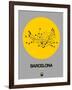 Barcelona Yellow Subway Map-NaxArt-Framed Art Print