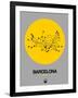 Barcelona Yellow Subway Map-NaxArt-Framed Art Print