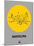 Barcelona Yellow Subway Map-NaxArt-Mounted Art Print
