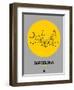 Barcelona Yellow Subway Map-NaxArt-Framed Art Print