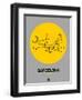 Barcelona Yellow Subway Map-NaxArt-Framed Art Print