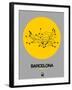 Barcelona Yellow Subway Map-NaxArt-Framed Art Print