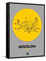 Barcelona Yellow Subway Map-NaxArt-Framed Stretched Canvas