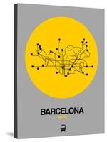 Barcelona Yellow Subway Map-NaxArt-Stretched Canvas