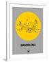 Barcelona Yellow Subway Map-NaxArt-Framed Art Print