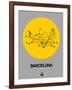 Barcelona Yellow Subway Map-NaxArt-Framed Art Print