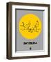 Barcelona Yellow Subway Map-NaxArt-Framed Premium Giclee Print