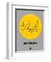 Barcelona Yellow Subway Map-NaxArt-Framed Premium Giclee Print