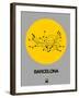 Barcelona Yellow Subway Map-NaxArt-Framed Art Print