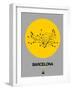 Barcelona Yellow Subway Map-NaxArt-Framed Art Print