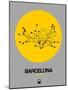 Barcelona Yellow Subway Map-NaxArt-Mounted Art Print
