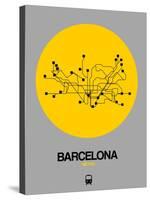 Barcelona Yellow Subway Map-NaxArt-Stretched Canvas
