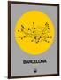 Barcelona Yellow Subway Map-NaxArt-Framed Art Print