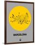 Barcelona Yellow Subway Map-NaxArt-Framed Art Print