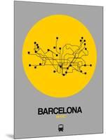 Barcelona Yellow Subway Map-NaxArt-Mounted Art Print