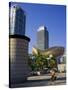 Barceloneta Beach and Port Olimpic with Frank Gehry Sculpture, Barcelona, Spain-Carlos Sanchez Pereyra-Stretched Canvas