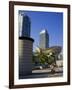 Barceloneta Beach and Port Olimpic with Frank Gehry Sculpture, Barcelona, Spain-Carlos Sanchez Pereyra-Framed Photographic Print