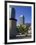 Barceloneta Beach and Port Olimpic with Frank Gehry Sculpture, Barcelona, Spain-Carlos Sanchez Pereyra-Framed Photographic Print