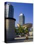 Barceloneta Beach and Port Olimpic with Frank Gehry Sculpture, Barcelona, Spain-Carlos Sanchez Pereyra-Stretched Canvas