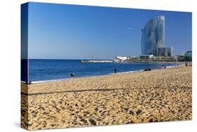 Barceloneta Beach Scenic-George Oze-Stretched Canvas