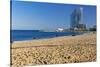 Barceloneta Beach Scenic-George Oze-Stretched Canvas