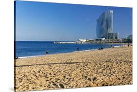 Barceloneta Beach Scenic-George Oze-Stretched Canvas