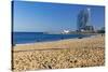 Barceloneta Beach Scenic-George Oze-Stretched Canvas