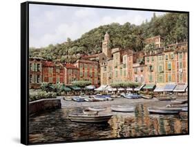 Barche a Portofino-Guido Borelli-Framed Stretched Canvas