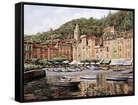 Barche a Portofino-Guido Borelli-Framed Stretched Canvas