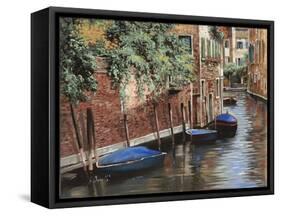 Barche Blu a Venezia-Guido Borelli-Framed Stretched Canvas