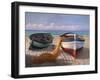 Barche sulla spiaggia-Adriano Galasso-Framed Art Print