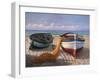 Barche sulla spiaggia-Adriano Galasso-Framed Art Print