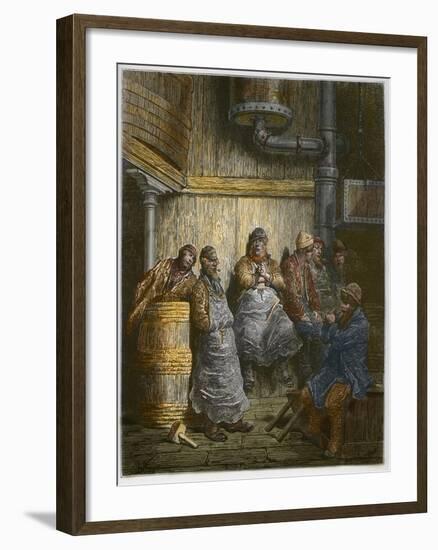 Barclay Perkins Brewery Workers Taking a Break-Stefano Bianchetti-Framed Giclee Print