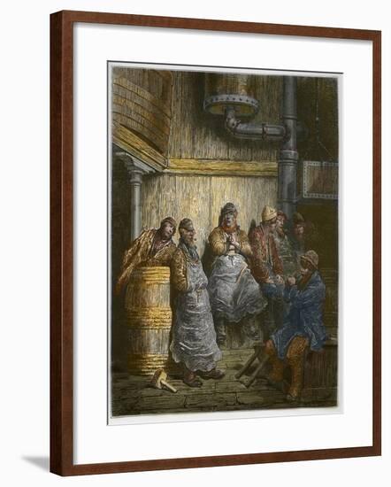 Barclay Perkins Brewery Workers Taking a Break-Stefano Bianchetti-Framed Giclee Print