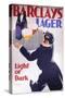 Barclay's Lager Advertisement for Light or Dark-null-Stretched Canvas